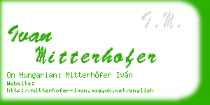 ivan mitterhofer business card
