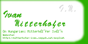 ivan mitterhofer business card